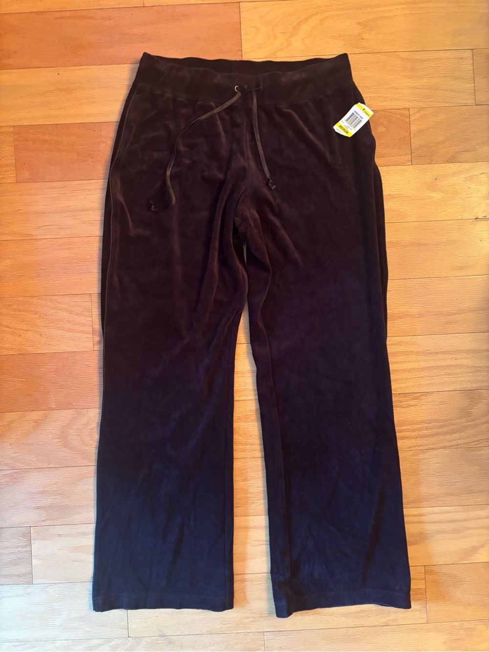 dark brown velour wide leg pants